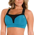 Zensah High Impact Sports Bra - Bounce Control - Plus Size DD Bra, Racerback Turquoise