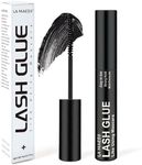 LA MAESII Lash Cluster Glue, Lash Bond Black Lash Glue for Eyelash Clusters DIY Eyelash Extension, Waterproof Strong Hold Individual Lash Adhesive with Mascara Wand Home Use 5ML