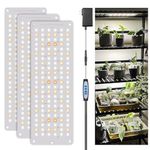 Garpsen Grow Lights, 414 LEDs Grow Lights for Seed Starting with UL Adapter, 3 Color Modes & Auto Timer 6/12/16H, Large Area Illumination Grow Lamp Panel for Indoor Plants, Veg and Bloom(3Panels)