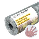 AggFencer 16in x 50ft Hardware Cloth 1/4 inch 23Ga Hot Dipped Galvanized After Welding, Chicken Coop Wire Fence, Garden Plant Welded Metal Wire Fencing Roll Mesh, Poultry Animal Netting Cage Screen