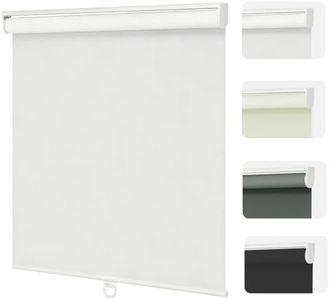 Changshade Blackout Roller Shades Cordless for Windows, 100% Room Darkening Window Blinds for Bedroom, Thermal Insulated UV Protection, Easy Install Pull Down Shades for Home,70Wx72H,White