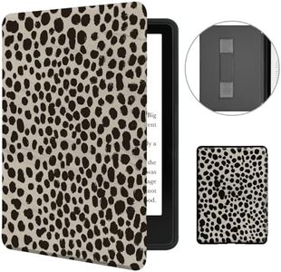 MOROCK Case for All-New 6.8" Kindle Paperwhite and Paperwhite Signature Edition (11th Generation, 2021 Released), Lightweight PU Leather Cover with Hand Strap, Auto Sleep/Wake, Khaki Leopard Print