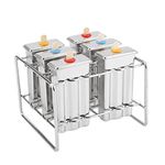 Fdit Stainless Steel Ice Popsicle Molds Kit Ice Pop Makers With Tray Industrial Home Kitchen DIY Ice Pop Mould Maker Tool(#1)