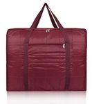 Amazon Brand - Solimo Parachute Jumbo Underbed Rectangular Storage Bag with Zipper and Handle (Maroon, Large, Parachute, pack of 1)