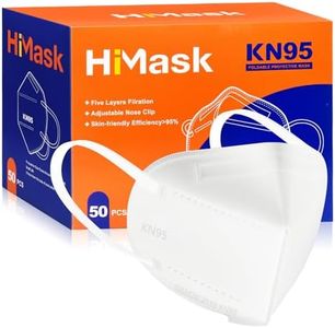 HiMask KN95 Face Masks 50 Pack 5 Layer Dust Disposable Face Shield White