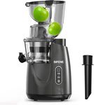 SiFENE Cold Press Juicer Machine, Vertical Slow Masticating Juicer with Large 3.3in Feed Chute, High Juice Yield, Quiet Operation, Easy to Clean - Ideal for Whole Fruits & Vegetables, Gray