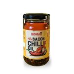 Nomad Food Project | Bacon Chilli Oil (180 gms) | Made with real Bacon | Garlicky, Umami, and Spicy | Perfect for momos, stir-fries, pizza, noodles, and more.