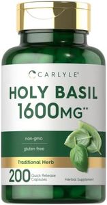 Carlyle 1600 mg 200 Capsules Holy Basil Leaf Extract Herbal Supplement Non-GMO, Gluten Free