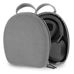 Geekria Shield Headphones Case Compatible with Sony WH-1000XM5, WH-1000XM4, WH-1000XM3, WH-ULT900N Headphones, Replacement Protective Hard Shell Carrying Bag with Cable Storage (Microfiber Grey)