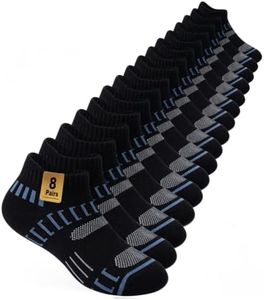 Murmorers Ankle Boys Socks for Kids 4-7 Years Old Athletic Black 8 Pairs