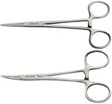 YNR CURVED FORCEPS GAME SEA COARSE FISHING S-STEEL DISGORGER UNHOOKING PLIERS INSTRUMENTS TOOLS (Both Straight & Curved)