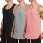 COOFANDY Muscle Tank Tops for Men Black 3 Pack Workout Tank Top Swim Quick Dry Gym Muscle Sleeveless T Shirt