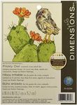 Dimensions Counted Cross Stitch Kit 'Prickly Owl' Cactus Pattern, 14 Count Ivory Aida Cloth, 6'' x 6''