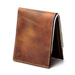 Main Street Forge Bifold Leather Wallet For Men | Made in USA | Mens Bifold Wallets | American Made, Tobacco Snakebite Brown, 7 Slot Bifold, Classic