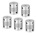 RANIT 5Pcs Shaft Coupling Flexible Coupler Motor Connector Joint 6mm to 6mm L25 x D19