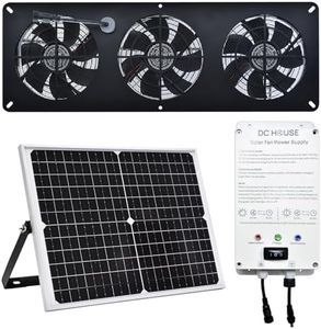 25W Solar Powered Exhaust Fan Kit with 12000mAh Lithium Battery Ideal for Chicken Coops Greenhouses Attics and Sheds 2600RPM 10ft Cord IP67 Waterproof Black