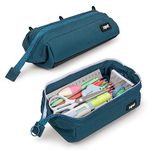 ZIPIT Lenny Pencil Case | Large Capacity Pencil Pouch | Pencil Bag for School, College and Office (Teal)