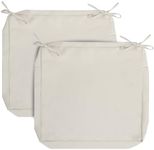FUNHOME Outdoor Chair Cushion Covers 2 Pack, No Insert! Patio Cushion Covers Replacement 22" x 20" x 4", Water Resistant Patio Chair Cushion Slipcovers, Cream White(Covers ONLY)