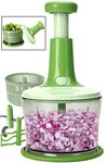 GProME Manual Food Processor -Salsa Maker Hand Chopper Blender As Seen On TV- Meat Masher Mincer-Salad Spinner -Onion Chopper & Dicer for Baby Food, Salad, Herbs, Garlic,,BPA Free(Large)