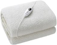 Dreamaker Beige Premium Washable Polyester Fleece Heated Electric Under Blanket - Fully Fitted with Overheat Protection (Sizes Single, King Single, Double, Queen, King, Super King) (King Single)