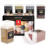 Arteza Fine Glitter, Set of 6, Metallic Glitter for Resin in 1.5-oz Bottles, Arts and Crafts Supplies for Art Class, After-School Programs, and Holiday Craft Projects