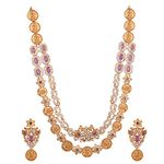 TARINIKA Antique Gold Plated Nayana Short Necklace Set with Lakshmi Idol Coin Design - Jewelry Set for Women Perfect for Ethnic occasions| Wedding Necklace Set| 1 Year Warranty*