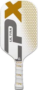 CPX Ultra Series Fiber-Reinforced Friction Surface Pickleball Paddle - 16mm Polypropylene Honeycomb Core, Lightweight for Speed (Gold)