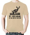 Witty Fashions Hey Vegetarians, My Food Poops On Your Food Funny Sarcasm Humor Men's T-Shirt (Dust, Small)