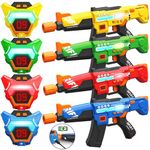Rechargeable Laser Tag Guns Set of 4 with LED Digital Multi-Functional Vests Birthday Gifts Toys for Kids Boys Girls 8 9 10 11 12+ Years Old Christmas