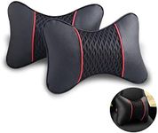 VVHOOY 2PCS Car Neck Pillow Comfortable Soft Breathable Car Head Neck Rest Cushion Travel Car Seat & Home (Black)