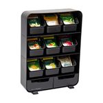 Mind Reader 9 Removable Drawers Tea Bag Holder and Condiment Organizer, Black