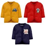 Tinchuk Baby Boy's & Baby Girl's Shirt Set Long Sleeves Tshirt Jhabla Vest (Pack of 3, 18 Months-24 Months)