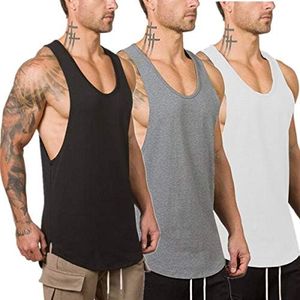 Muscle Killer 3 Pack Men's Muscle Gym Workout Stringer Tank Tops Bodybuilding Fitness T-Shirts, Black+Gray+White, Medium