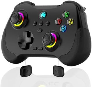 Megadream Wireless Gaming Controller for Switch/IOS/Android/PS4, Dual Shock Gamepad Joystick Support Turbo, Macro,Gyro Axis, Wake-Up, Hall Effect Joysticks, Support Streaming on PS5/Xbox/PC (Black)