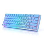 HK GAMING GK61 Mechanical Gaming Keyboard 60 Percent | 61 RGB Rainbow LED Backlit Programmable Keys | USB Wired | for Mac and Windows PC | Hotswap Gateron Optical Yellow Switches | Blue