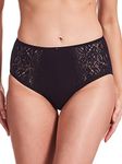 KAYSER Womens Cotton & Stretch Corded Lace Full Briefs, Black, 14 US