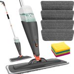 * NEW* SCRATCH ANET-** SUMMER PRICE** Spray Mop 4 Microfibre Cloths Microfiber Mop Spray Cleaner for Floors with 4 Pads and 600Ml Refillable Bottle Suitable for all Floor-grey