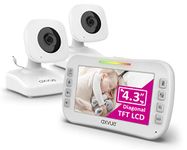 AXVUE E612 Video Baby Monitor with 4.3" LCD Screen and Two Cameras Night Vision 800 ft. Distance and 8H Battery Life Auto-Scan Two Way Talk View Angle Adj. Power-saving Video ON/OFF