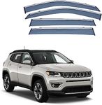 4 Pcs Car Wind Deflectors for Jeep Compass 2017 2018 2019 2020 2021 2022 2023, Front Rear Side Window Visor Rain Smoke Guards Car Accessories