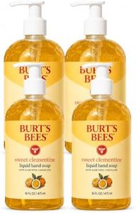 Burt's Bees 4 Pack Moisturizing Liquid Hand Soap Pump - Natural Hand Wash for Bathroom and Kitchen, Soft on Hands, Luxury Fragrance, Sweet Clementine Scent, 16 Fl Oz Bottle