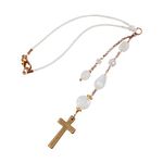 Akitai Elegant Cross for Car Mirror - Sun Catcher Rearview Mirror Charm, Transforms Sunlight and Diffuses Colors and Energy Throughout The Car with White Crystals