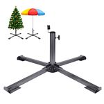 Wdwlbsm Foldable Patio Umbrella Base Holder, Tempered Iron Umbrella Stand Bracket, Portable Outdoor Sunshade Anchor for Garden,Balcony Deck,Beach Fishing,Dock,Boat,Picnic Tables|Hold Christmas Tree