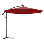 Giantex 10ft Offset Hanging Patio Umbrella, Outdoor Market Umbrellas w/Crank Lift & Cross Base, Easy Adjustment, Polyester Shade, Cantilever Umbrella for Backyard, Poolside, Lawn and Garden