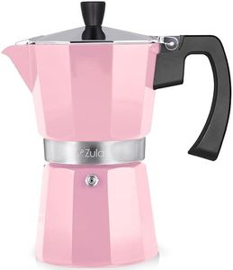 Zulay Premium Moka Pot Espresso - Leak-Proof Stovetop Espresso Maker - Perfect for Authentic Cuban & Italian Style Espresso - Makes 6 Espresso Cups - Pink