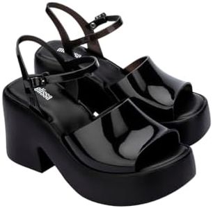 Melissa Lina Platform Sandals for Women, Black, 8