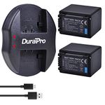 DuraPro 2Pcs 3900mAh VW-VBT380 VBT380 Battery + Micro Dual USB Charger for Panasonic VW-VBT380 VW-VBT190;Panasonic HC-V180 V210 V250 V380 V500 V707 V727 V750 V770 VX870 VXF999 W850 WX970 Cameras