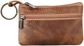 Leather Mens Tray Purses Coin Purse,Coin Holder,Cash Change Wallet,Key Holder,Money Pouch,Key Wallet Pouch,Leather Pouch,Money Pouch,Gifts for Men Dad Father (Brown-1)