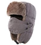 Connectyle Outdoor Trooper Trapper Hat Warm Winter Hunting Hats with Ear Flaps Mask Ushanka Hat Gray