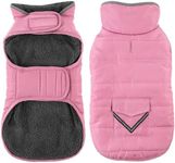 Petglad Dog Coat, Waterproof Dog Winter Jacket with Pocket, Reflective Adjustable Pet Snow Vest, Warm Cozy Fleece Sweater for Small Medium Extra Large Dogs - Light Pink, 3XL
