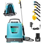 VIVOGROW Backpack Battery Powered Sprayer, 2.6-Gallon/10L Electric Pump Sprayer with Six Nozzles, Adjustable Shoulder Strap and Spray Wand for Garden, Lawn and Other Cleaning, Blue